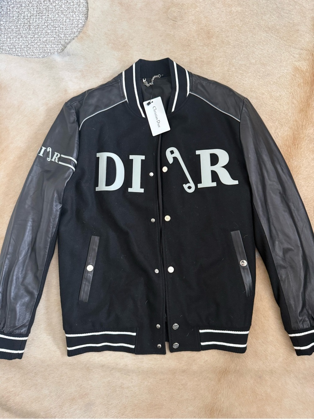 Dior Black Varsity Bomber Jacket Authentic